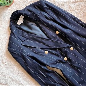 Jones New York Navy Pinstripe Blazer
